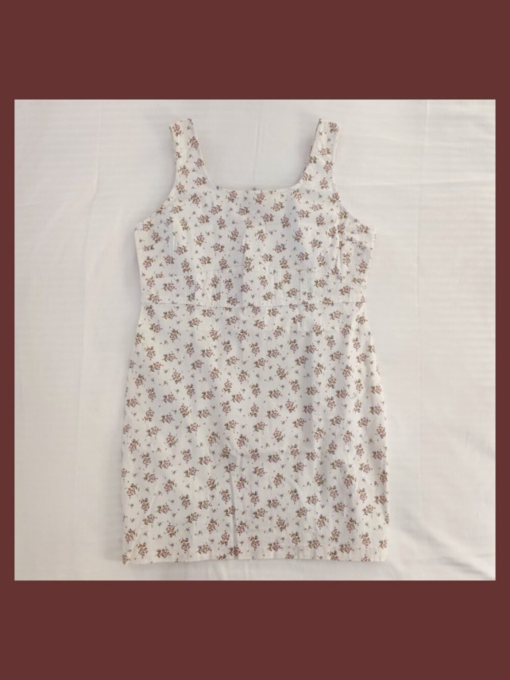 No Boundaries Denim Bodycon Pinafore/Corset Dress White/Floral Juniors XL 15-17